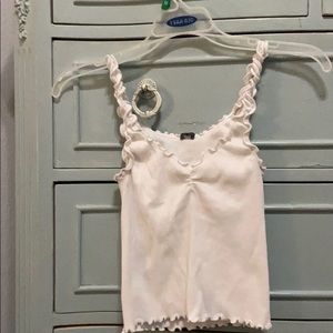 White ruffle tank from brandy